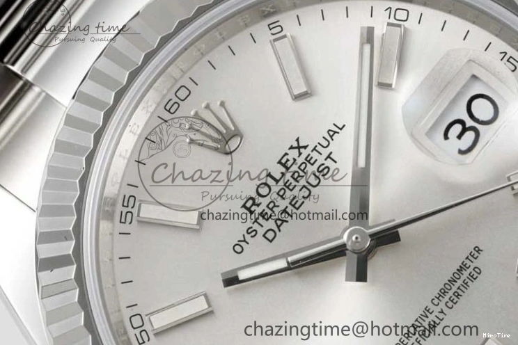 MiroTime 0113 DateJust 41 126334 Clean 1:1 Best Edition 904L Steel Silver Stick Dial on Oyster Bracelet VR Modern 2434